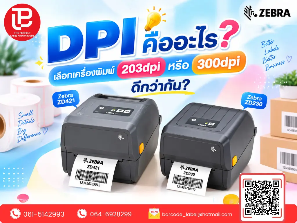 DPI คืออะไร? เลือกเครื่องพิมพ์ 203 DPI หรือ 300 DPI ดีกว่ากัน?